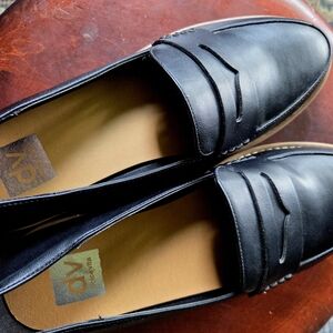 DV by Dolce Vita Black Flats with Classic Penny Loafer Design